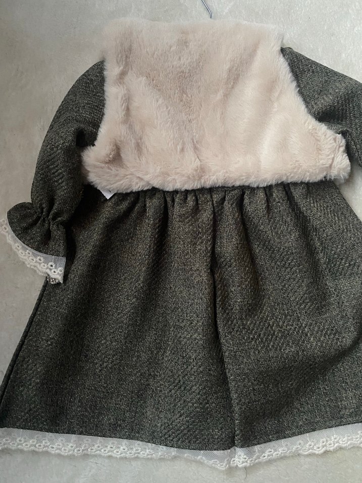 Kız Çocuk Yün Nakışlı Uzun Kollu Elbise - Görsel 3
