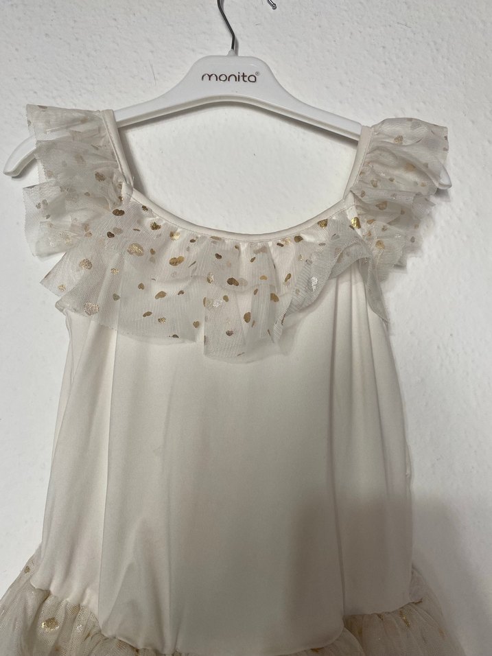 Kız Çocuk Beyaz Fırfırlı Elbise - Görsel 4