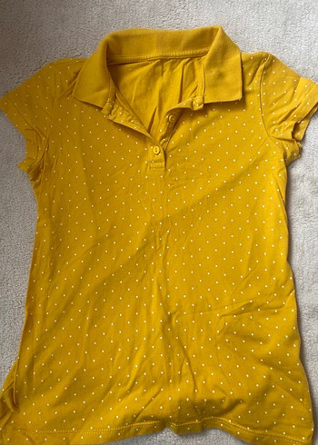 Kızlar için Sarı Kısa Kollu Polo Tişört - Görsel 2