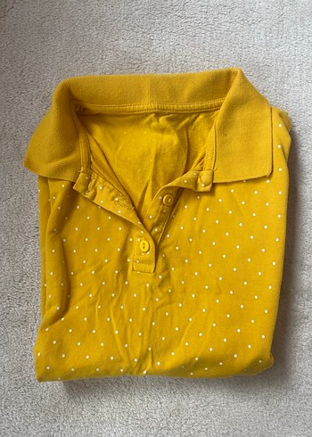 Kızlar için Sarı Kısa Kollu Polo Tişört - Görsel 3