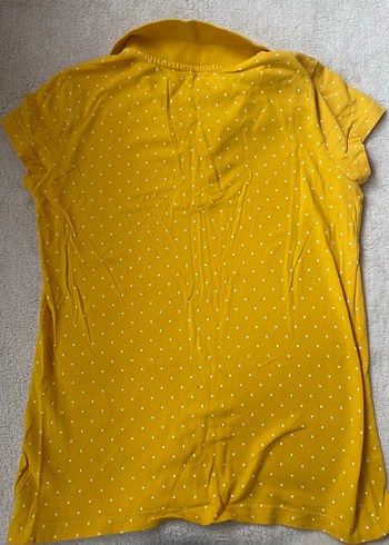 Kızlar için Sarı Kısa Kollu Polo Tişört - Görsel 4