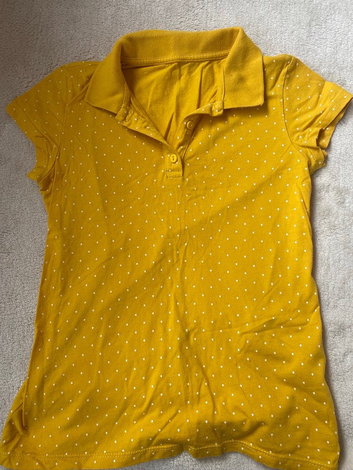 Kızlar için Sarı Kısa Kollu Polo Tişört - Görsel 2
