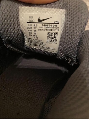 27 Beden gri Renk Nike Spor Ayakkabı