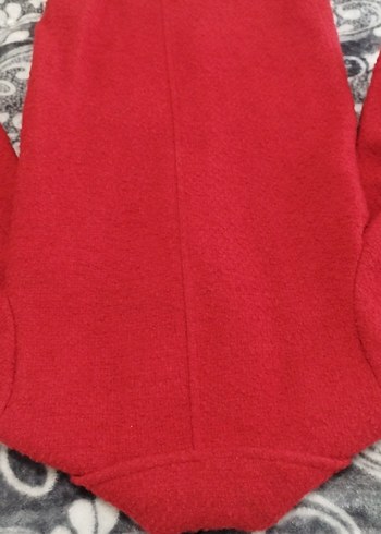 Kırmızı, Gold Düğmeli,Midi Kadın Kaban - Görsel 10