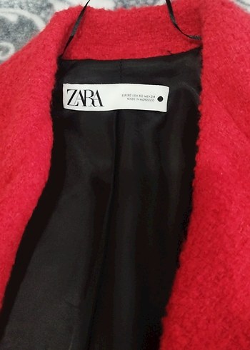 Kırmızı, Gold Düğmeli,Midi Kadın Kaban - Görsel 13