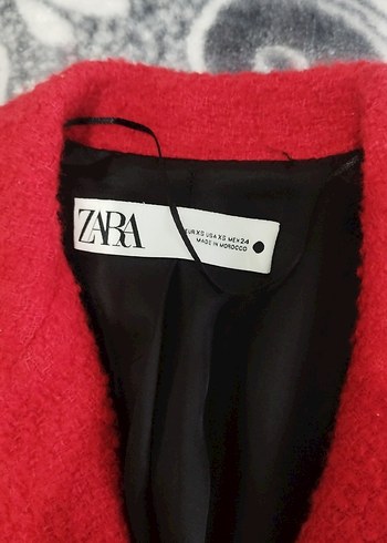 Kırmızı, Gold Düğmeli,Midi Kadın Kaban - Görsel 5