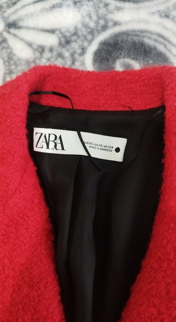 Kırmızı, Gold Düğmeli,Midi Kadın Kaban - Görsel 5