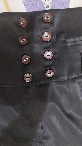 Saten yüksek bel siyah pantolon  - Görsel 5