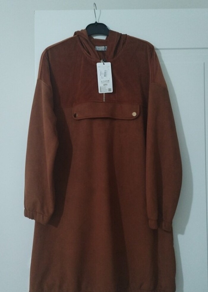 42 beden süet kremit rengi tunik  - Görsel 2