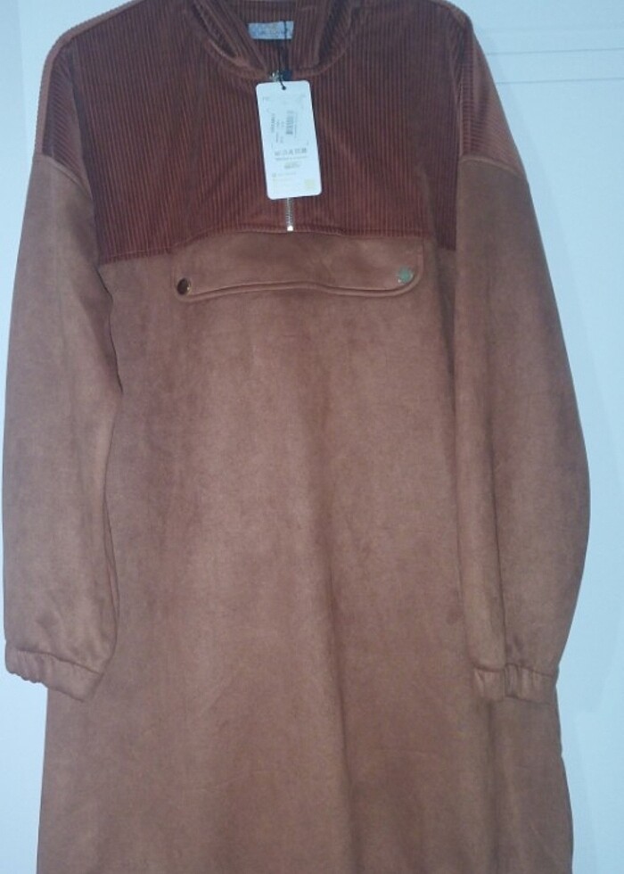 42 beden süet kremit rengi tunik  - Görsel 4