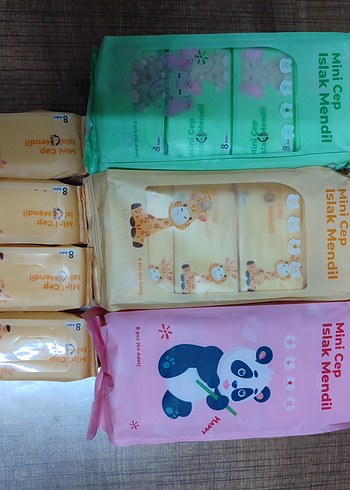 Pastel Renkli Mini Cep Islak Mendil Paketleri
