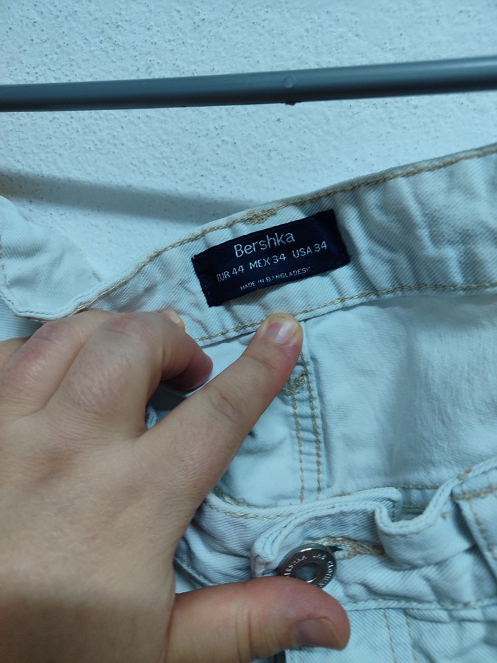 Düğmeli Beyaz Erkek Denim Şort - Görsel 3