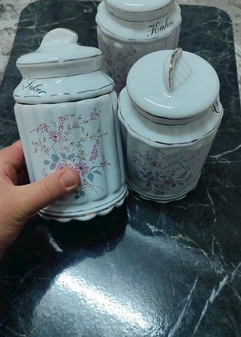  Beden Beyaz Gri Porselen Baharat Seti