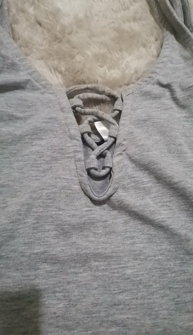 Gri Askılı V Yakalı bady - Görsel 3