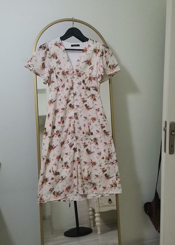 Beyaz Desenli Uzun Bohem Elbise - Görsel 2