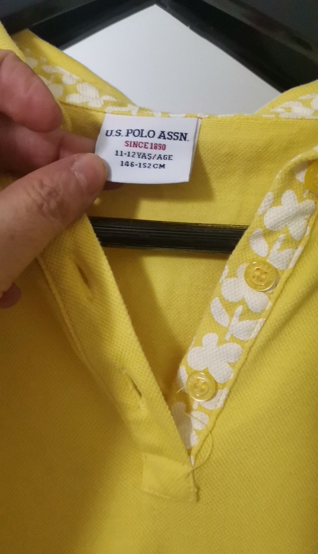 Sarı Polo Yaka Kısa Kollu Kadın Tişört - Görsel 3