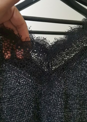 Gri V Yaka Mini Triko Kazak - Görsel 2