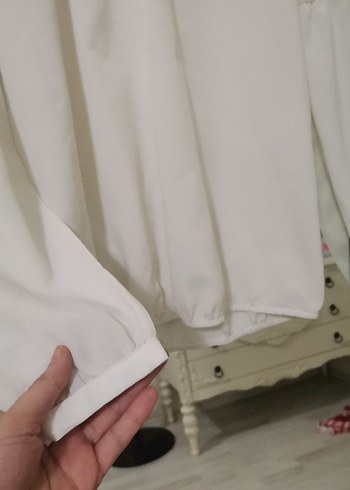 Dantel Detaylı Beyaz Bohem Kadın Bluz - Görsel 4