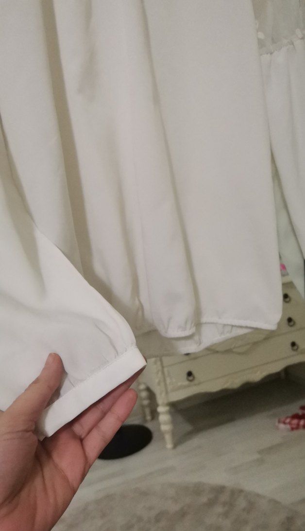 Dantel Detaylı Beyaz Bohem Kadın Bluz - Görsel 4