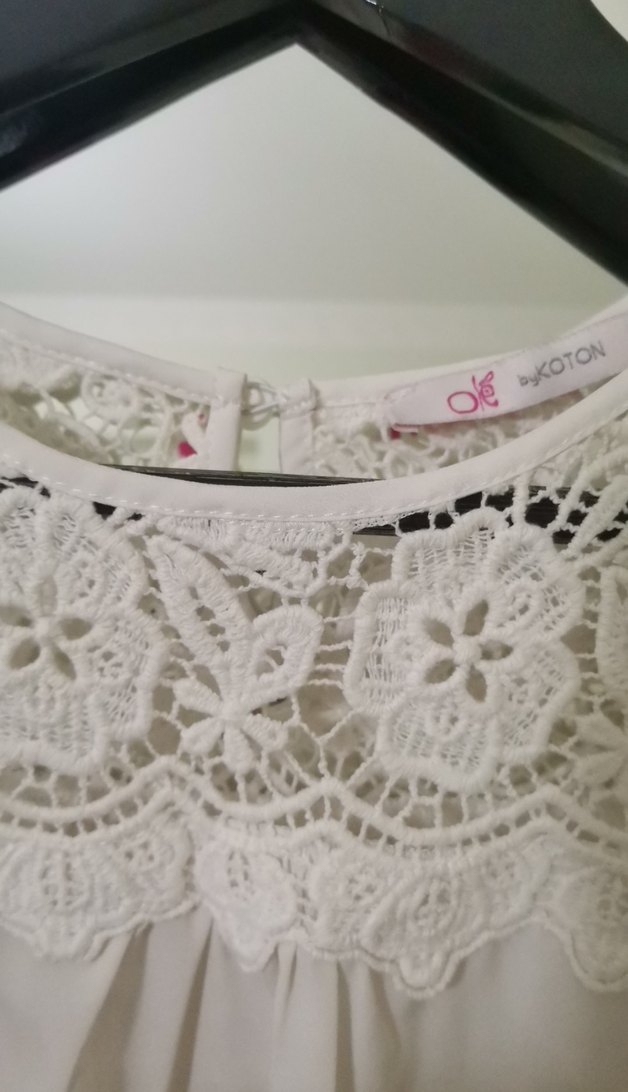 Dantel Detaylı Beyaz Bohem Kadın Bluz - Görsel 2