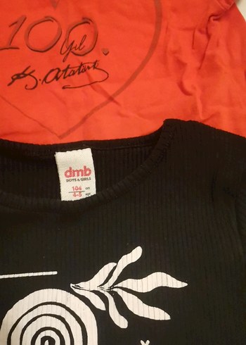 Kız Çocuk Çok Renkli Baskılı Kısa Kollu Tişört - Görsel 2