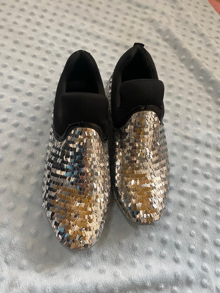 Yılan Desenli Payetli Platform Sneakers - Görsel 2