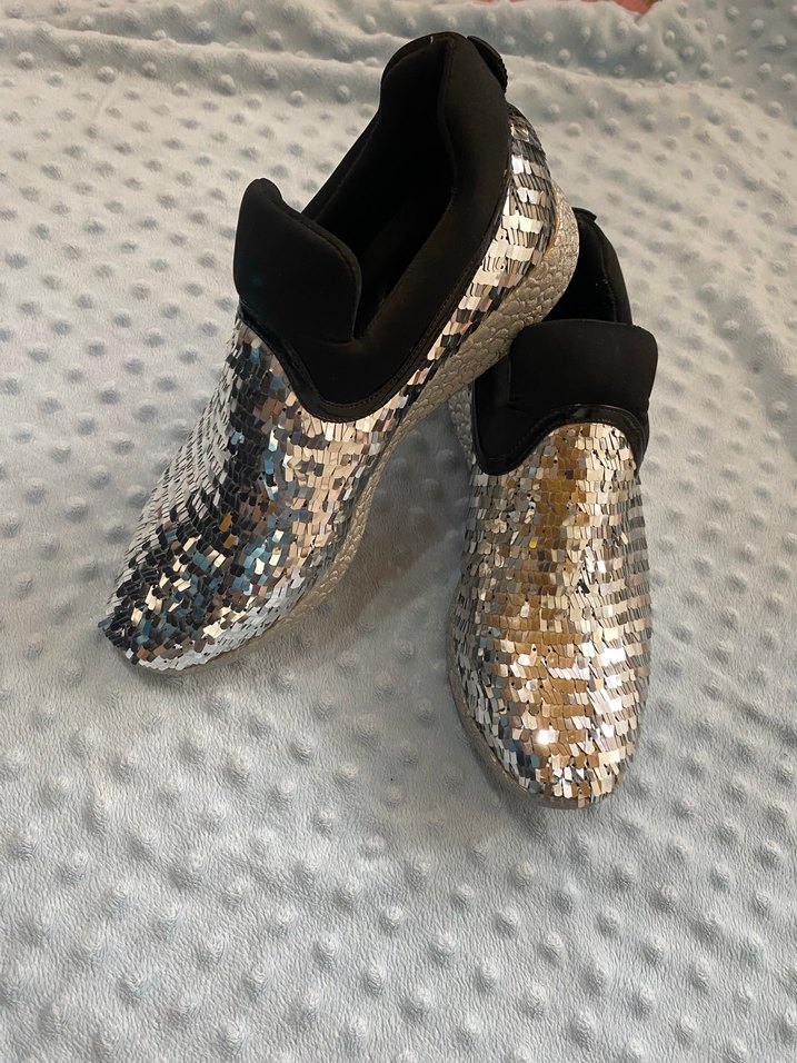 Yılan Desenli Payetli Platform Sneakers - Görsel 3