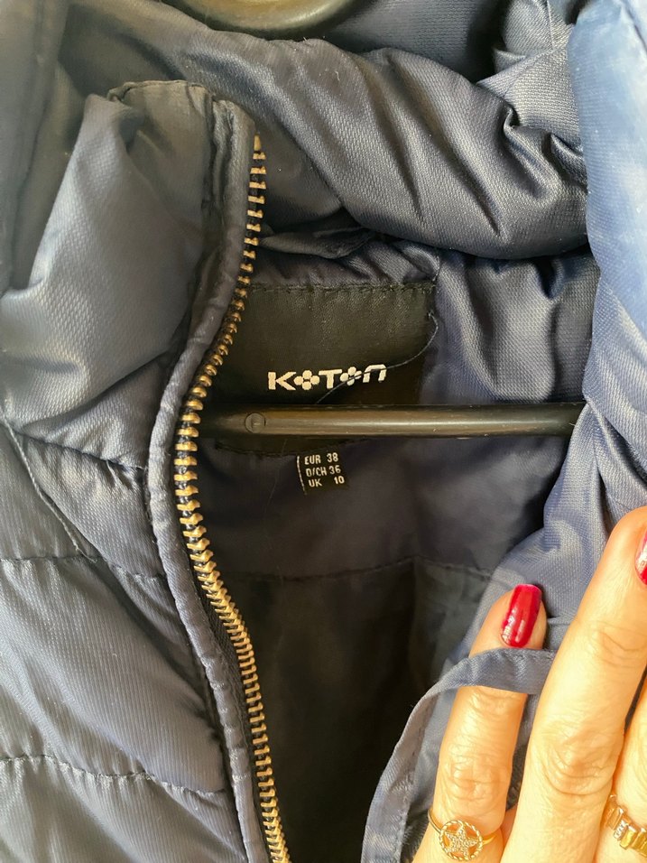 Mavi Fermuarlı Kadın Midi Kaban - Görsel 2