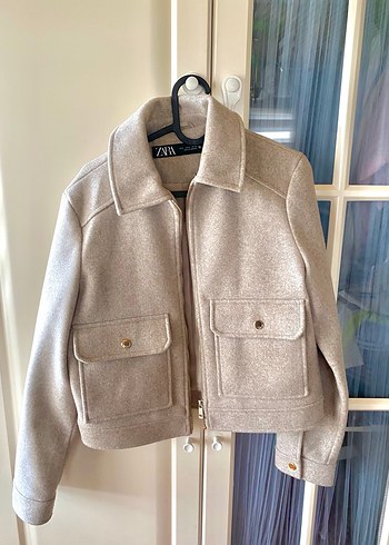 Bej Fermuarlı Midi Kadın Mont - Görsel 4