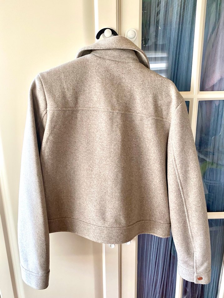 Bej Fermuarlı Midi Kadın Mont - Görsel 2