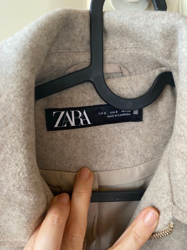 Bej Fermuarlı Midi Kadın Mont - Görsel 3