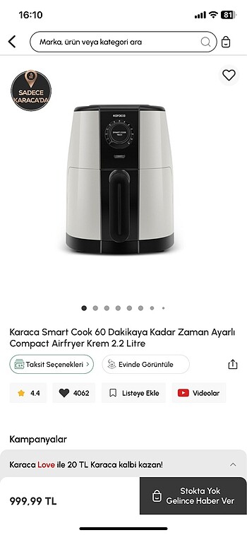 Karaca airfryer