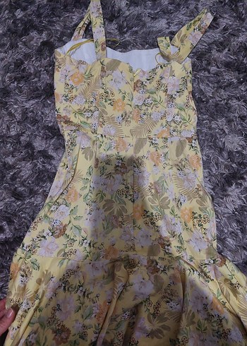 Adl marka, Bej Çiçek Desenli Midi Bohem Elbise - Görsel 3