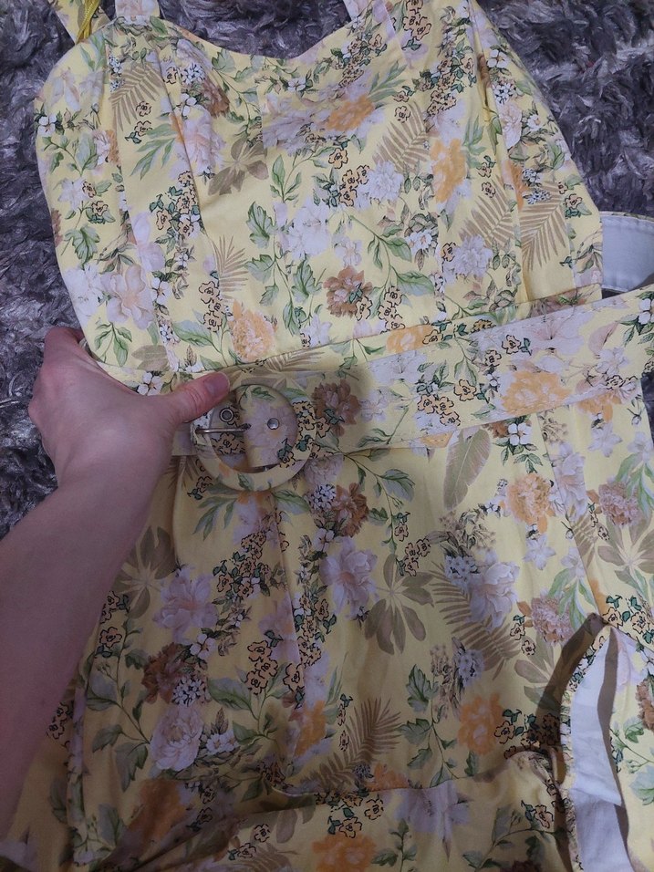 Adl marka, Bej Çiçek Desenli Midi Bohem Elbise - Görsel 4