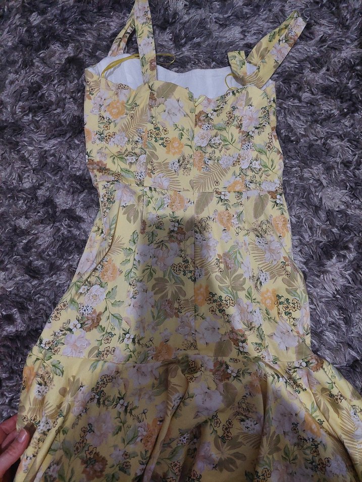 Adl marka, Bej Çiçek Desenli Midi Bohem Elbise - Görsel 3