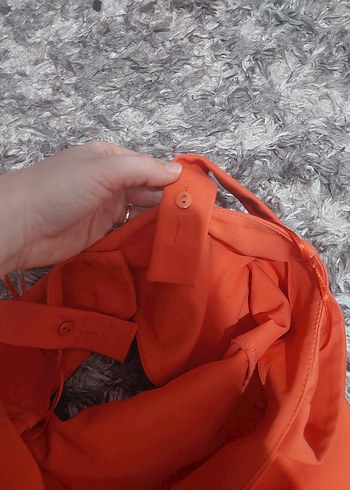 Adl marka pastel turuncu renkte mini elbise - Görsel 5