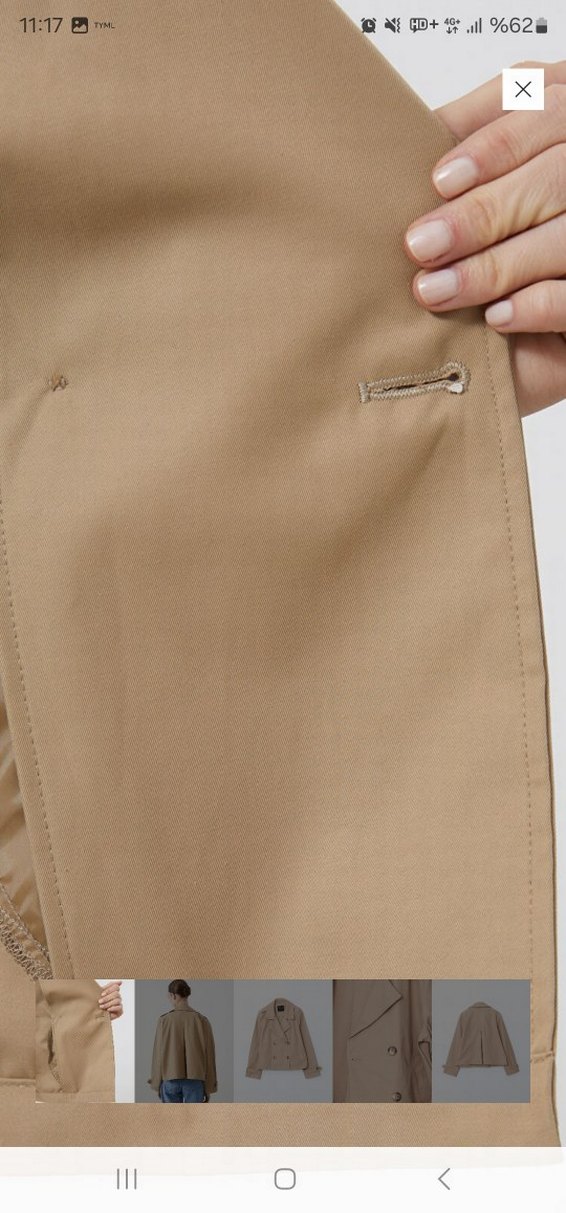 Bej Kadın Midi Boy Trençkot - Görsel 4