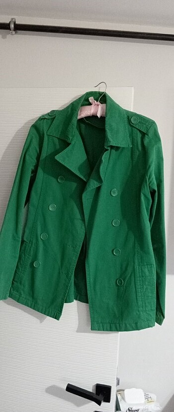 40 Beden Trençhcoat yeşil