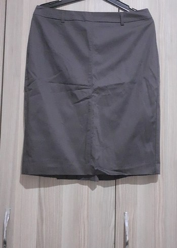 Gri Midi Kalem Etek