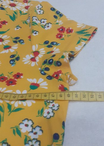 Sarı Çiçekli Kısa Kollu Kız Tişörtü - Görsel 6