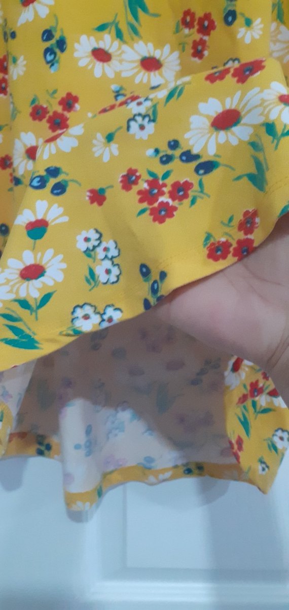 Sarı Çiçekli Kısa Kollu Kız Tişörtü - Görsel 4