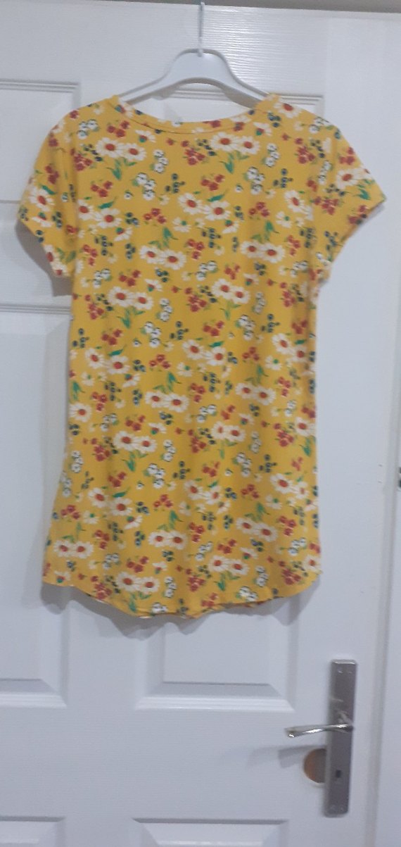 Sarı Çiçekli Kısa Kollu Kız Tişörtü - Görsel 3