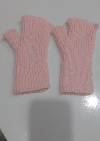 Pembe Örgü Parmaksız Kadın Eldiveni çok esnektir - Görsel 12