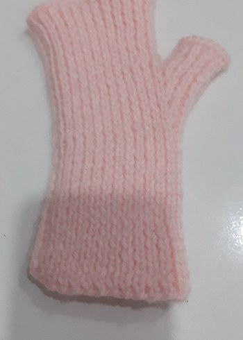 Pembe Örgü Parmaksız Kadın Eldiveni çok esnektir - Görsel 11