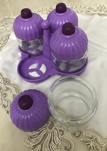 Mor Kapaklı 4'lü Baharatlık Seti - Görsel 3