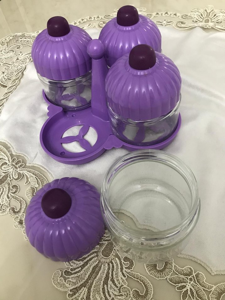 Mor Kapaklı 4'lü Baharatlık Seti - Görsel 3