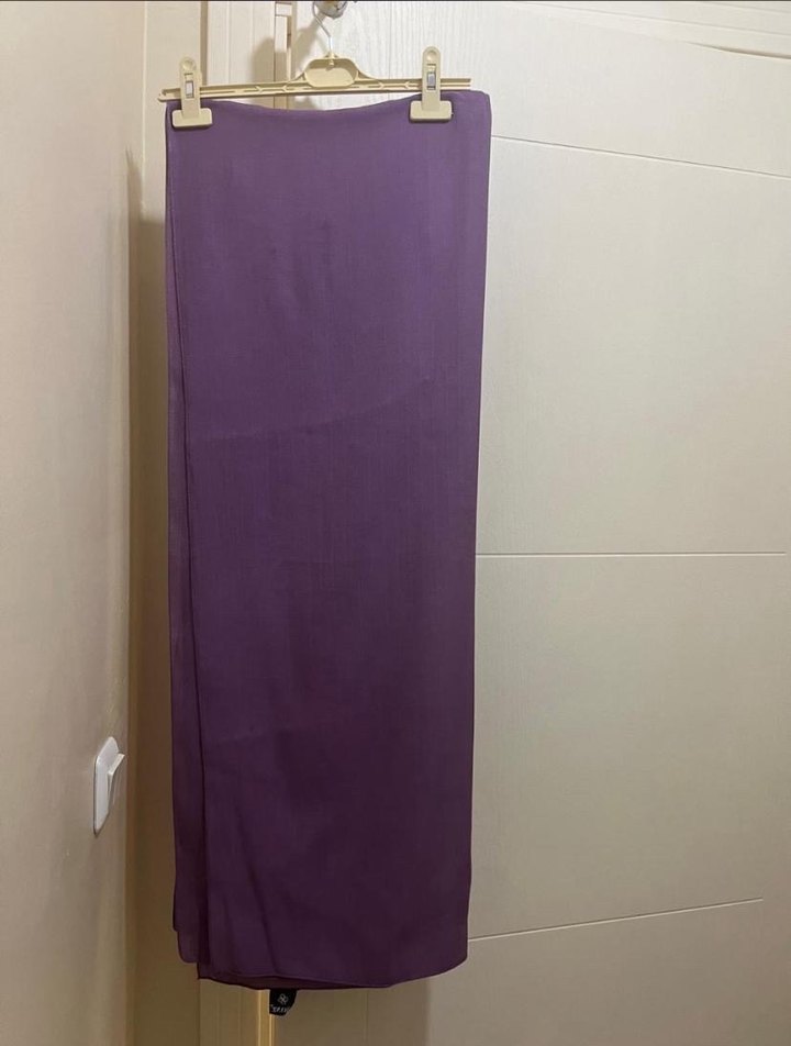 Mor İşlemeli Uzun Kollu Kadın Abiye Elbise - Görsel 5