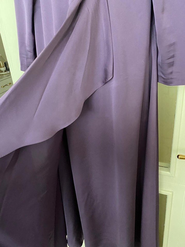 Mor İşlemeli Uzun Kollu Kadın Abiye Elbise - Görsel 4