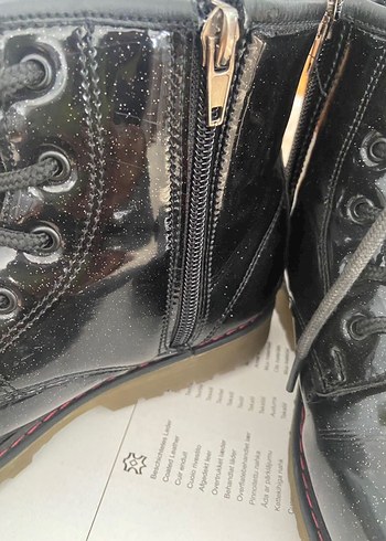 35 Beden Parlak Siyah Kız Çocuk Goth Botları