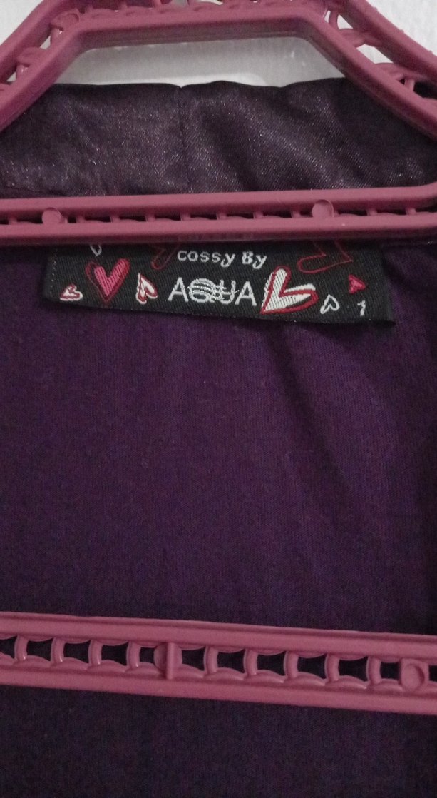 Uzun Mor Gotik Nakışlı Kadın Sabahlık - Görsel 2